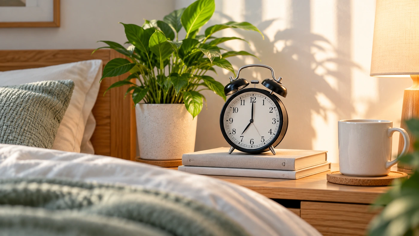 Calm bedtime routine with a book and soft light