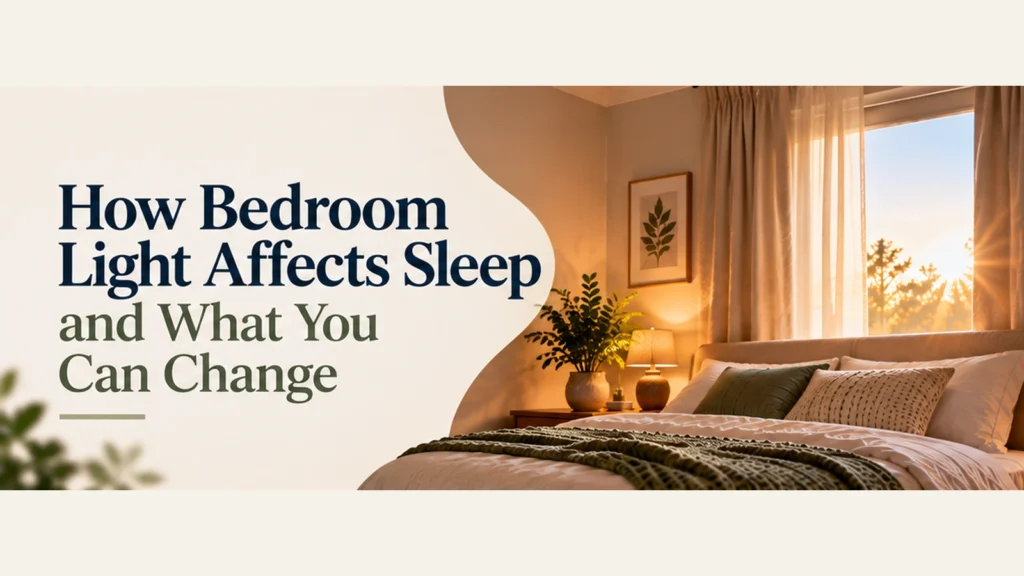 Warm bedroom showing daylight and evening light